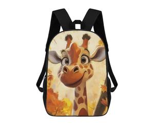 sinyumoney Smiling Giraffe in Autumn Sac À Dos Scolaire Enfant Tendance Et Décontracté, Sac À Dos Imprimé En 3D Pour Garçon, Grand Sac À Dos 17inch