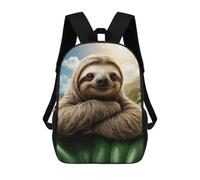 sinyumoney Smiling Sloth in Jungle, Nursery, Cute Animal Sac À Dos Scolaire Pour Filles Et Garçons, Grande Capacité, Léger, Pour Enfants Et Étudiants 17inch