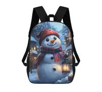 sinyumoney Smiling Snowman with Lantern Christmas Sacs À Dos Pour Enfants, Cartables Imprimés En 3D, Sacs À Dos Pour Élèves Du Primaire Et Du Collège (garçons Et Filles) 17inch