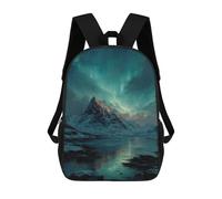 sinyumoney Snow-Capped Mountain Aurora Reflections Sac À Dos Scolaire Imprimé En 3D Pour Enfants, Sac À Dos De Voyage Tendance Et Décontracté Pour Écoliers 17inch
