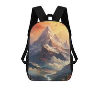sinyumoney Snow-Capped Mountain Peaks Sacs À Dos Imprimés En 3D Pour Enfants 17inch Sacs À Dos Tendance Et Décontractés Pour La Journée, Sacs De Voyage, Sacs À Dos D'extérieur Pour Garçons Et Filles