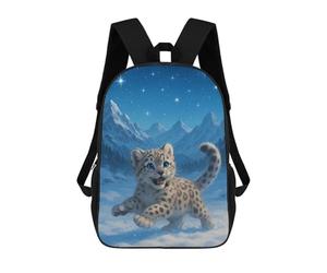 sinyumoney Snow Leopard Cub in Winter Landscape Sacs À Dos Pour Enfants, Sac D'école Imprimé En 3D, Cartable Pour Enfants, Sac De Voyage, Sac À Dos Garçon Fille, Sac D'école Pour Enfants 17inch