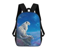 sinyumoney Snow Leopard Moonlit Night Sacs À Dos Scolaires Pour Garçons Et Filles, Sacs À Dos Décontractés Pour Le Sport, Sacs À Dos De Grande Capacité Pour L'école Primaire 17inch