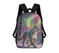sinyumoney Snow Leopard Under Aurora Borealis Sacs À Dos Pour Enfants, Cartables, Sacs À Dos Scolaires Imprimés En 3D, Sacs À Dos De Voyage Tendance Pour Enfants (primaire, Collège) 17inch