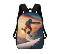 sinyumoney Snowboarder at Sunset Sac À Dos Enfant, Sac D'école, Sac À Dos Imprimé 3D Avec Motif De Dessin Animé, Grande Capacité, Pour Garçons Et Filles 17inch