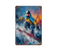 sinyumoney Snowboarder in Action -10 Plaque En Métal Vintage Pour Bar, Décoration De Maison, Chambre, Ferme, Café, Bureau, Magasin, Jardin11.8 x7.9