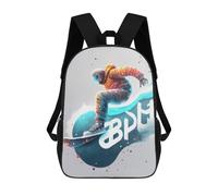 sinyumoney Snowboarder in Action -13 Sac À Dos Scolaire Pour Enfants 17 Pouces, Sac À Dos Décontracté Pour Les Voyages, Grand Sac À Dos De Jour Pour Garçons Et Filles 17inch