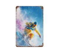 sinyumoney Snowboarder in Action -15 Plaque Décorative En Métal Aluminium Pour Bar, Cuisine, Jardin, Art Mural En Fer 11.8"x7.9"