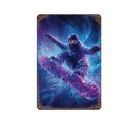 sinyumoney Snowboarder in Action -3 Plaque Décorative En Métal Pour Accessoires De Camping-car, Cadeau Pour Femme, Décoration Pour Bar À Domicile11.8 x7.9