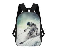 sinyumoney Snowboarder in Action -3 Sac À Dos Scolaire Enfant Tendance Et Décontracté, Sac À Dos Imprimé En 3D Pour Garçon, Grand Sac À Dos 17inch