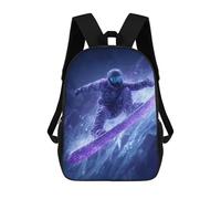 sinyumoney Snowboarder in Purple Gear Sacs À Dos Décontractés Pour Enfants, Sacs D'école Pour Adolescents, Filles Et Garçons, Sacs À Dos Pour Livres 17inch