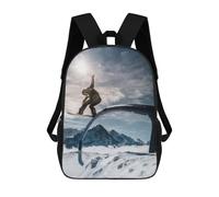 sinyumoney Snowboarder on Rail Sac À Dos Scolaire Imprimé En 3D Pour Enfants, Sac À Dos Garçon/fille, Sac De Voyage Pour Enfants 17inch