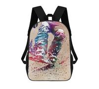 sinyumoney Snowboarder Watercolor Art Sac À Dos Scolaire Enfant Tendance Et Décontracté, Sac À Dos Imprimé En 3D Pour Garçon, Grand Sac À Dos 17inch