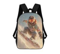 sinyumoney Snowboarding Action Shot Sacs À Dos Pour Enfants, Sac À Dos Scolaire Imprimé En 3D Pour Enfants, Sac À Dos De Voyage, Sac À Livres Pour Enfants 17inch Sac D'école