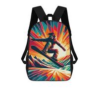 sinyumoney Snowboarding Wpap Sunset Sac À Dos Scolaire Pour Filles Et Garçons, Grande Capacité, Léger, Pour Enfants Et Étudiants 17inch
