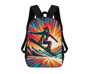 sinyumoney Snowboarding Wpap Sunset Sac À Dos Scolaire Pour Filles Et Garçons, Grande Capacité, Léger, Pour Enfants Et Étudiants 17inch