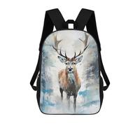 sinyumoney Snowy Deer Watercolor Sac À Dos Scolaire Pour Adolescents, Imprimé En 3D, Ajustable, À Poches Tendance, Pour Enfants, Garçons, Filles, Étudiants Et Adolescents 17inch