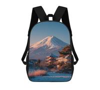 sinyumoney Snowy Mountain Zen Temple Sacs À Dos Scolaires Pour Garçons Et Filles, Sacs À Dos Décontractés Pour Le Sport, Sacs À Dos De Grande Capacité Pour L'école Primaire 17inch