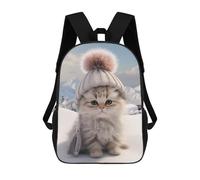 sinyumoney Snowy Paws And Hat Sac À Dos Scolaire Pour Enfants Imprimé En 3D, Idéal Pour Les Voyages Et Les Lectures, Pour Les Garçons Et Les Élèves Du Primaire 17inch