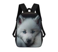 sinyumoney Snowy Wolf Pup Gaze Sacs À Dos Scolaires Pour Enfants, Sac D'école Imprimé En 3D Pour Garçons, Élèves Du Primaire Et Du Collège 17inch