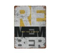 sinyumoney Souvenez-vous pourquoi vous avez commencé - Décoration murale imperméable en fer forgé pour atelier, salle de jeux, bar, cuisine - 40 x 30 cm
