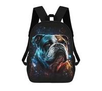sinyumoney Space Bulldog Portrait -1 Sacs À Dos Scolaires Pour Garçons Et Filles, Sacs À Dos Décontractés Pour Le Sport, Sacs À Dos De Grande Capacité Pour L'école Primaire 17inch