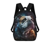 sinyumoney Space Bulldog Portrait Sacs À Dos Tendance Imprimés En 3D 17inch Sac D'école Décontracté Pour Enfants, Garçons, Élèves Du Primaire Et Du Collège