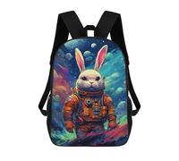 sinyumoney Space Bunny Adventure Sac À Dos Enfant, Sac D'école, Sac À Dos Imprimé 3D Avec Motif De Dessin Animé, Grande Capacité, Pour Garçons Et Filles 17inch