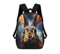 sinyumoney Space Bunny Portrait Sacs À Dos, Sac À Dos Enfant, Sac D'école, Sac À Dos De Voyage Imprimé En 3D, Accessoire De Mode, Sac À Dos Imperméable Pour Enfants 17inch
