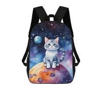 sinyumoney Space Cat Watercolor Sacs À Dos Pour Enfants, Sac D'école Imprimé En 3D, Cartable Pour Enfants, Sac De Voyage, Sac À Dos Garçon Fille, Sac D'école Pour Enfants 17inch