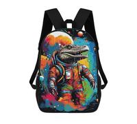 sinyumoney Space Crocodile Astronaut Art Print -1 Sac À Dos Enfant, Sac D'école, Sac À Dos Imprimé 3D Avec Motif De Dessin Animé, Grande Capacité, Pour Garçons Et Filles 17inch