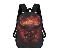 sinyumoney Space Devil Skull Art Print Sacs À Dos Tendance Imprimés En 3D 17inch Sac D'école Décontracté Pour Enfants, Garçons, Élèves Du Primaire Et Du Collège
