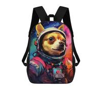 sinyumoney Space Dog Explorer-51 17inch Sac À Dos Scolaire Imprimé En 3D Pour Enfants, Style Décontracté Et Tendance, Idéal Pour Les Voyages Et Les Études.