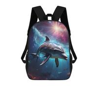 sinyumoney Space Dolphin Sacs À Dos Tendance Imprimés En 3D 17inch Sac D'école Décontracté Pour Enfants, Garçons, Élèves Du Primaire Et Du Collège