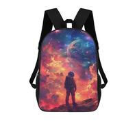 sinyumoney Space Explorer Astronaut on Alien Planet Sac À Dos Enfant, Cartable, Sac D'école, Motif Dessin Animé 3D, Sac Pour Ordinateur Portable, Pour Garçons Et Filles 17inch
