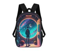 sinyumoney Space Explorer's View Sac À Dos Scolaire Imprimé En 3D Pour Enfants, Sac À Dos De Voyage, Sac Tendance Et Décontracté Pour Écoliers 17inch