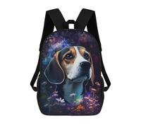 sinyumoney Space Floral Beagle Portrait Sac À Dos Enfant, Sac D'école, Sac À Dos Imprimé 3D Avec Motif De Dessin Animé, Grande Capacité, Pour Garçons Et Filles 17inch