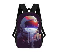 sinyumoney Space Helmet with Earth Reflection Sacs À Dos, Sac À Dos Enfant, Sac D'école, Sac À Dos De Voyage Imprimé En 3D, Accessoire De Mode, Sac À Dos Imperméable Pour Enfants 17inch