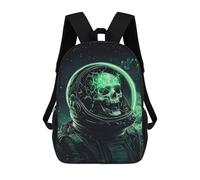 sinyumoney Space Horror Astronaut with Glowing Skull Sacs À Dos Scolaires Pour Garçons Et Filles, Sacs À Dos Décontractés Pour Le Sport, Sacs À Dos De Grande Capacité Pour L'école Primaire 17inch