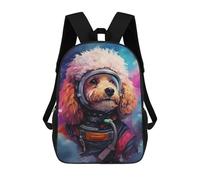 sinyumoney Space Poodle Adventure -7 17inch Sacs À Dos Scolaires Imprimés En 3D - Sacs À Dos Tendance Pour Garçons Du Primaire Et Du Collège
