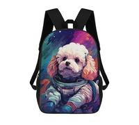 sinyumoney Space Poodle Adventure -8 Sac À Dos Scolaire Pour Enfants 17 Pouces, Sac À Dos Décontracté Pour Les Voyages, Grand Sac À Dos De Jour Pour Garçons Et Filles 17inch