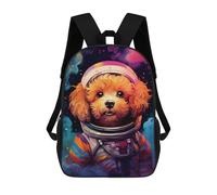 sinyumoney Space Poodle Adventure Sac À Dos Scolaire Pour Enfants, 43 Cm (17 Pouces), Imprimé En 3D, Pour Garçons, Élèves Du Primaire Et Du Collège