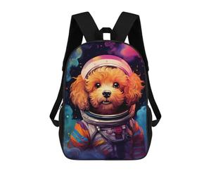 sinyumoney Space Poodle Adventure Sac À Dos Scolaire Pour Enfants, 43 Cm (17 Pouces), Imprimé En 3D, Pour Garçons, Élèves Du Primaire Et Du Collège