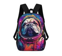 sinyumoney Space Pug Adventure-1 Sacs À Dos Pour Enfants, Sac À Dos Scolaire Imprimé En 3D Pour Enfants, Sac À Dos De Voyage, Sac À Livres Pour Enfants 17inch Sac D'école