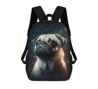 sinyumoney Space Pug Celestial Companion -1 Sac À Dos Scolaire Pour Enfants, Imprimé En 3D, Tendance Et Décontracté, Pour Garçons, Élèves Du Primaire Et Du Collège 17inch