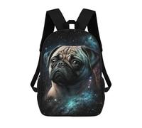 sinyumoney Space Pug Cosmic Companion Sacs À Dos Pour Enfants, Sac À Dos Scolaire Imprimé En 3D Pour Enfants, Sac À Dos De Voyage, Sac À Livres Pour Enfants 17inch Sac D'école