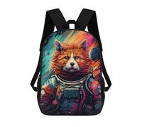 sinyumoney Space Red Panda Explorer Sac À Dos Scolaire Pour Enfants, Grand Sac À Dos 3D, Cadeau Pour Enfants 17inch