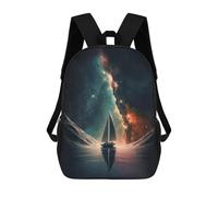 sinyumoney Space Sail Boat Milky Way Sacs À Dos Pour Enfants 17inch Sac À Dos Scolaire, Sac Imprimé En 3D, Cartable Pour Enfants, Sac De Voyage, Sac À Dos Garçon Fille, Sac D'école Pour Enfants