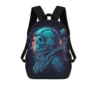 sinyumoney Space Skull Artwork Sac À Dos Scolaire Pour Enfants 17 Pouces, Sac À Dos Décontracté Pour Les Voyages, Grand Sac À Dos De Jour Pour Garçons Et Filles 17inch