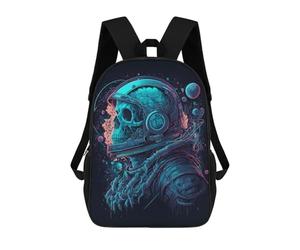 sinyumoney Space Skull Artwork Sac À Dos Scolaire Pour Enfants 17 Pouces, Sac À Dos Décontracté Pour Les Voyages, Grand Sac À Dos De Jour Pour Garçons Et Filles 17inch